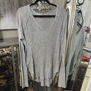 Free People Gray Tunic Top